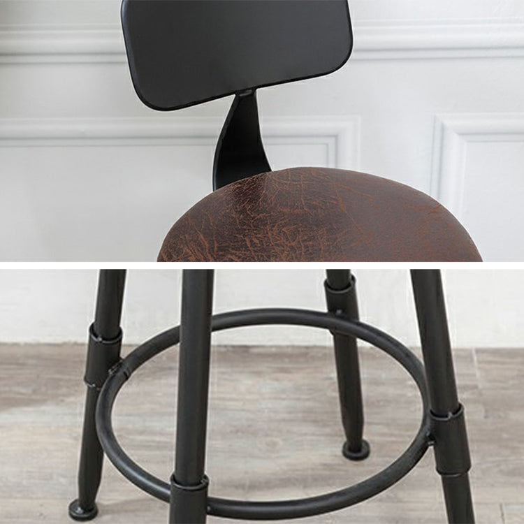 Industrial Bar and Counter Stool Adjustable Height Stool with 4 Black Legs Clearhalo 'Bar Furniture' 'Bar Stools' 'bar_stools' 'furn' 'furn_bar_stools' 'Furniture' 'furniture_bar_stools' 'Kitchen & Dining Furniture' 5066847