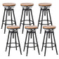 Industrial Bar and Counter Stool Adjustable Height Stool with 4 Black Legs Light Brown 6 Piece Set Backless Clearhalo 'Bar Furniture' 'Bar Stools' 'bar_stools' 'furn' 'furn_bar_stools' 'Furniture' 'furniture_bar_stools' 'Kitchen & Dining Furniture' 5066848