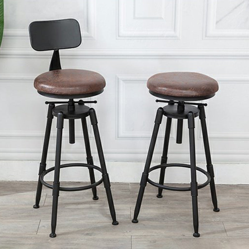 Industrial Bar and Counter Stool Adjustable Height Stool with 4 Black Legs Clearhalo 'Bar Furniture' 'Bar Stools' 'bar_stools' 'furn' 'furn_bar_stools' 'Furniture' 'furniture_bar_stools' 'Kitchen & Dining Furniture' 5066850