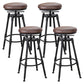 Industrial Bar and Counter Stool Adjustable Height Stool with 4 Black Legs Brown 4 Piece Set Backless Clearhalo 'Bar Furniture' 'Bar Stools' 'bar_stools' 'furn' 'furn_bar_stools' 'Furniture' 'furniture_bar_stools' 'Kitchen & Dining Furniture' 5066852