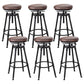 Industrial Bar and Counter Stool Adjustable Height Stool with 4 Black Legs Brown 6 Piece Set Backless Clearhalo 'Bar Furniture' 'Bar Stools' 'bar_stools' 'furn' 'furn_bar_stools' 'Furniture' 'furniture_bar_stools' 'Kitchen & Dining Furniture' 5066853