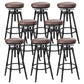 Industrial Bar and Counter Stool Adjustable Height Stool with 4 Black Legs Brown 8 Piece Set Backless Clearhalo 'Bar Furniture' 'Bar Stools' 'bar_stools' 'furn' 'furn_bar_stools' 'Furniture' 'furniture_bar_stools' 'Kitchen & Dining Furniture' 5066854