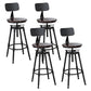 Industrial Bar and Counter Stool Adjustable Height Stool with 4 Black Legs Red Brown 4 Piece Set Low Back Clearhalo 'Bar Furniture' 'Bar Stools' 'bar_stools' 'furn' 'furn_bar_stools' 'Furniture' 'furniture_bar_stools' 'Kitchen & Dining Furniture' 5066856