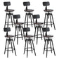 Industrial Bar and Counter Stool Adjustable Height Stool with 4 Black Legs Red Brown 8 Piece Set Low Back Clearhalo 'Bar Furniture' 'Bar Stools' 'bar_stools' 'furn' 'furn_bar_stools' 'Furniture' 'furniture_bar_stools' 'Kitchen & Dining Furniture' 5066858