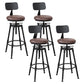 Industrial Bar and Counter Stool Adjustable Height Stool with 4 Black Legs Brown 4 Piece Set Low Back Clearhalo 'Bar Furniture' 'Bar Stools' 'bar_stools' 'furn' 'furn_bar_stools' 'Furniture' 'furniture_bar_stools' 'Kitchen & Dining Furniture' 5066860