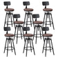 Industrial Bar and Counter Stool Adjustable Height Stool with 4 Black Legs Brown 8 Piece Set Low Back Clearhalo 'Bar Furniture' 'Bar Stools' 'bar_stools' 'furn' 'furn_bar_stools' 'Furniture' 'furniture_bar_stools' 'Kitchen & Dining Furniture' 5066862