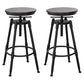 Industrial Bar and Counter Stool Adjustable Height Stool with 4 Black Legs Red Brown 2 Piece Set Backless Clearhalo 'Bar Furniture' 'Bar Stools' 'bar_stools' 'furn' 'furn_bar_stools' 'Furniture' 'furniture_bar_stools' 'Kitchen & Dining Furniture' 5066863