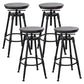 Industrial Bar and Counter Stool Adjustable Height Stool with 4 Black Legs Red Brown 4 Piece Set Backless Clearhalo 'Bar Furniture' 'Bar Stools' 'bar_stools' 'furn' 'furn_bar_stools' 'Furniture' 'furniture_bar_stools' 'Kitchen & Dining Furniture' 5066864
