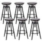 Industrial Bar and Counter Stool Adjustable Height Stool with 4 Black Legs Red Brown 6 Piece Set Backless Clearhalo 'Bar Furniture' 'Bar Stools' 'bar_stools' 'furn' 'furn_bar_stools' 'Furniture' 'furniture_bar_stools' 'Kitchen & Dining Furniture' 5066865