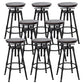 Industrial Bar and Counter Stool Adjustable Height Stool with 4 Black Legs Red Brown 8 Piece Set Backless Clearhalo 'Bar Furniture' 'Bar Stools' 'bar_stools' 'furn' 'furn_bar_stools' 'Furniture' 'furniture_bar_stools' 'Kitchen & Dining Furniture' 5066866