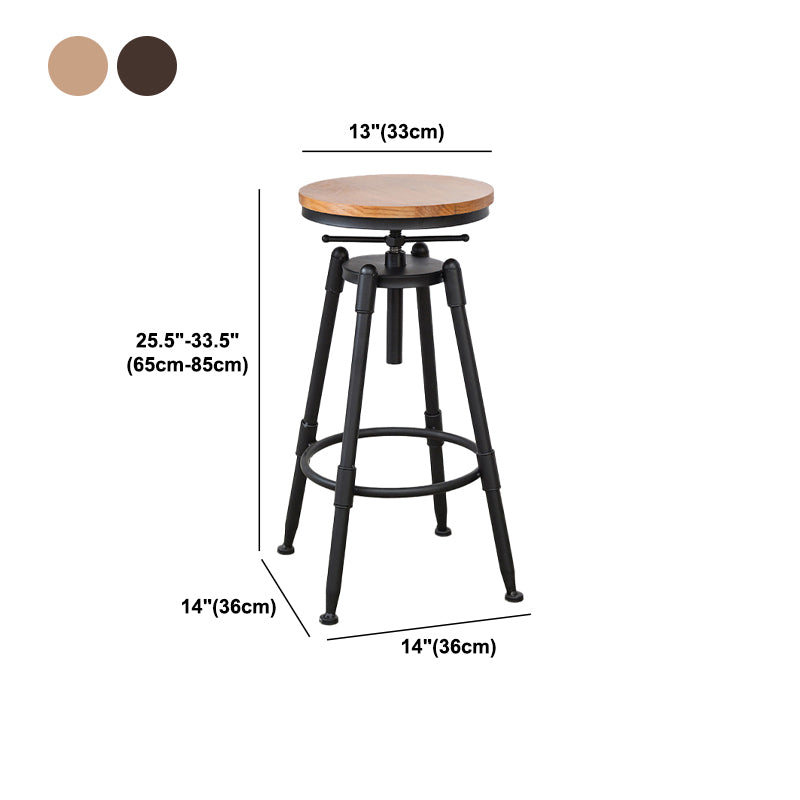 Industrial Bar and Counter Stool Adjustable Height Stool with 4 Black Legs Clearhalo 'Bar Furniture' 'Bar Stools' 'bar_stools' 'furn' 'furn_bar_stools' 'Furniture' 'furniture_bar_stools' 'Kitchen & Dining Furniture' 5066867
