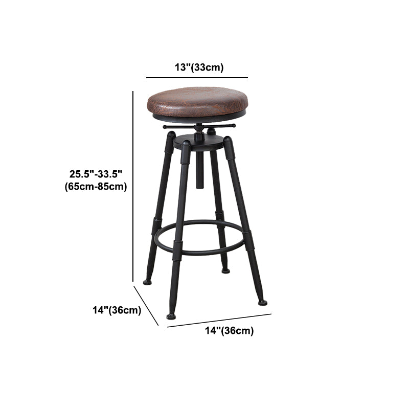 Industrial Bar and Counter Stool Adjustable Height Stool with 4 Black Legs Clearhalo 'Bar Furniture' 'Bar Stools' 'bar_stools' 'furn' 'furn_bar_stools' 'Furniture' 'furniture_bar_stools' 'Kitchen & Dining Furniture' 5066869