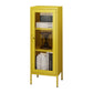 Scandinavian Standard Bookcase Metal Closed Back Bookshelf with Door 16"L x 16"W x 40"H Yellow Clearhalo 'Bookcases' 'furn' 'furn_bookcases' 'Furniture' 'furniture_bookcases' 'Office Furniture' 5066903