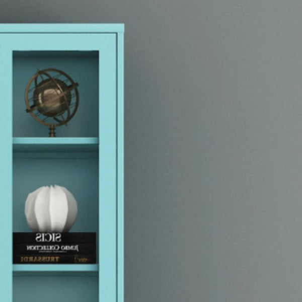 Scandinavian Standard Bookcase Metal Closed Back Bookshelf with Door Clearhalo 'Bookcases' 'furn' 'furn_bookcases' 'Furniture' 'furniture_bookcases' 'Office Furniture' 5066913