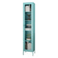 Scandinavian Standard Bookcase Metal Closed Back Bookshelf with Door 14"L x 12"W x 71"H Blue Clearhalo 'Bookcases' 'furn' 'furn_bookcases' 'Furniture' 'furniture_bookcases' 'Office Furniture' 5066914