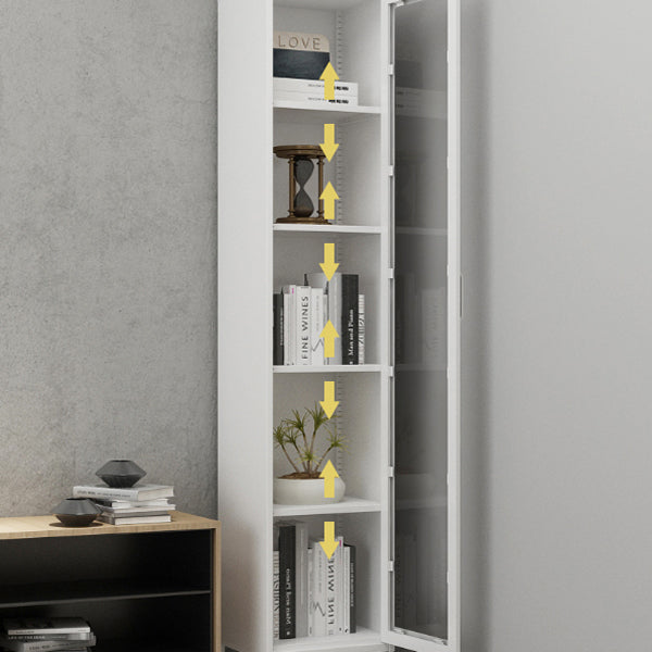 Scandinavian Standard Bookcase Metal Closed Back Bookshelf with Door Clearhalo 'Bookcases' 'furn' 'furn_bookcases' 'Furniture' 'furniture_bookcases' 'Office Furniture' 5066916