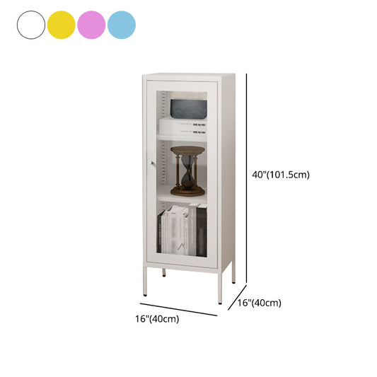 Scandinavian Standard Bookcase Metal Closed Back Bookshelf with Door Clearhalo 'Bookcases' 'furn' 'furn_bookcases' 'Furniture' 'furniture_bookcases' 'Office Furniture' 5066918