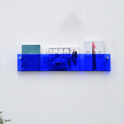 Scandinavian Floating Bookcase Acrylic Closed Back Bookshelf Blue Clearhalo 'Bookcases' 'furn' 'furn_bookcases' 'Furniture' 'furniture_bookcases' 'Office Furniture' 5066928