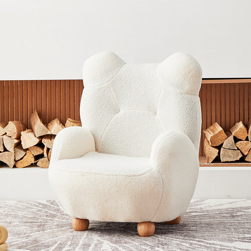 Wool Chair Arms Included Basic Four Legs Chair for Living Room Off-White Clearhalo 'Accent Chairs' 'accent_chairs' 'Chairs & Seating' 'furn' 'furn_accent_chairs' 'Furniture' 'furniture_accent_chairs' 'Living Room Furniture' 5072116