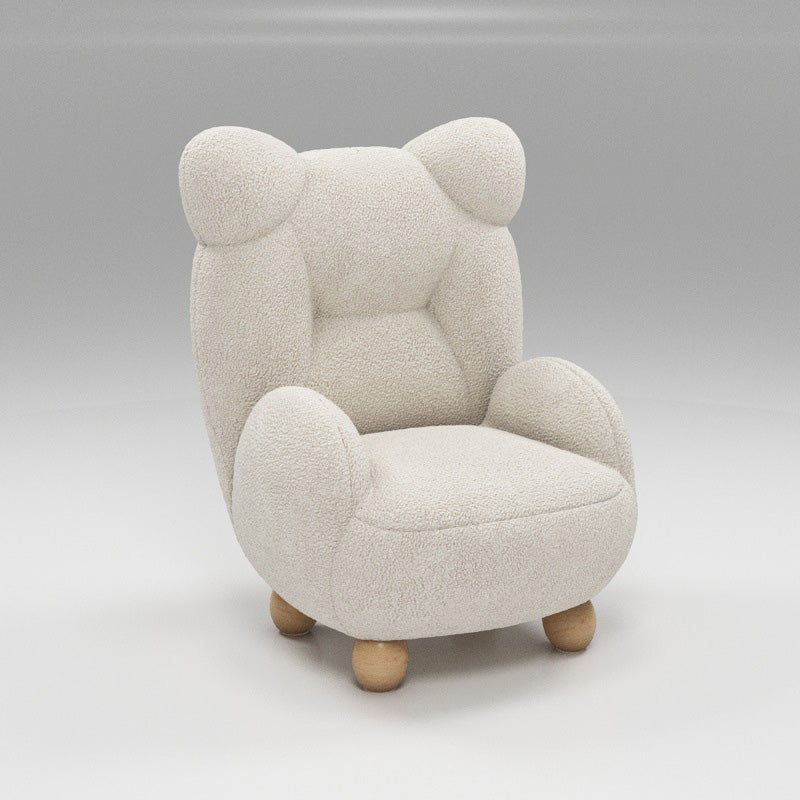 Wool Chair Arms Included Basic Four Legs Chair for Living Room 23"L x 24"W x 29.5"H Off-White Without Slipcover Clearhalo 'Accent Chairs' 'accent_chairs' 'Chairs & Seating' 'furn' 'furn_accent_chairs' 'Furniture' 'furniture_accent_chairs' 'Living Room Furniture' 5072118