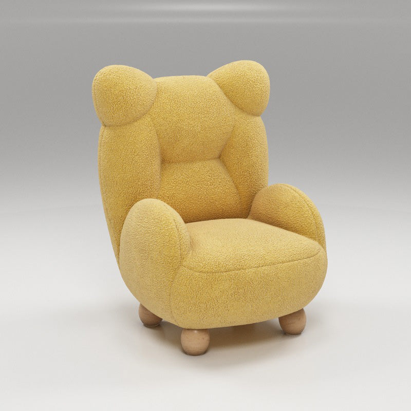 Wool Chair Arms Included Basic Four Legs Chair for Living Room 23"L x 24"W x 29.5"H Yellow Without Slipcover Clearhalo 'Accent Chairs' 'accent_chairs' 'Chairs & Seating' 'furn' 'furn_accent_chairs' 'Furniture' 'furniture_accent_chairs' 'Living Room Furniture' 5072123