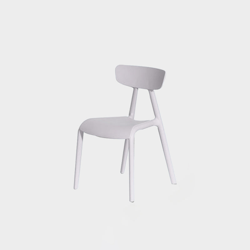 Metal Solid Color Armless Chair Four-Leg Stackable Accent Chair