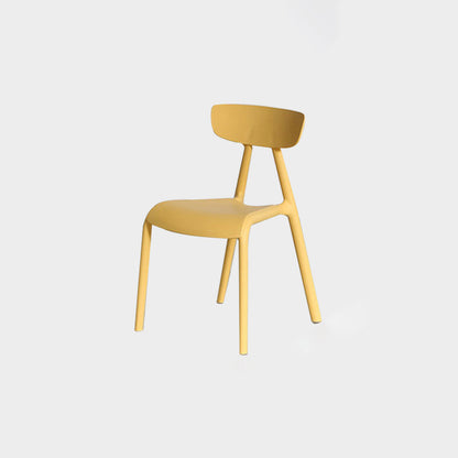 Metal Solid Color Armless Chair Four-Leg Stackable Accent Chair