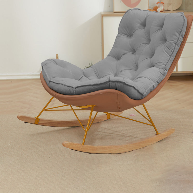 Contemporary Armless Accent Chair Tufted Lounge Chair with High Back Gray Brass Gold Clearhalo 'Accent Chairs' 'accent_chairs' 'Chairs & Seating' 'furn' 'furn_accent_chairs' 'Furniture' 'furniture_accent_chairs' 'Living Room Furniture' 5072177