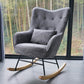 25.9"Wide Wingback Chair with Sled Base Tufted Back Arm Chair Grey Clearhalo 'Accent Chairs' 'accent_chairs' 'Chairs & Seating' 'Furniture' 'furniture_accent_chairs' 'Living Room Furniture' 5072203