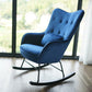 25.9"Wide Wingback Chair with Sled Base Tufted Back Arm Chair Dark Blue Clearhalo 'Accent Chairs' 'accent_chairs' 'Chairs & Seating' 'Furniture' 'furniture_accent_chairs' 'Living Room Furniture' 5072204