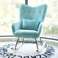 25.9"Wide Wingback Chair with Sled Base Tufted Back Arm Chair Sky Blue Clearhalo 'Accent Chairs' 'accent_chairs' 'Chairs & Seating' 'Furniture' 'furniture_accent_chairs' 'Living Room Furniture' 5072205