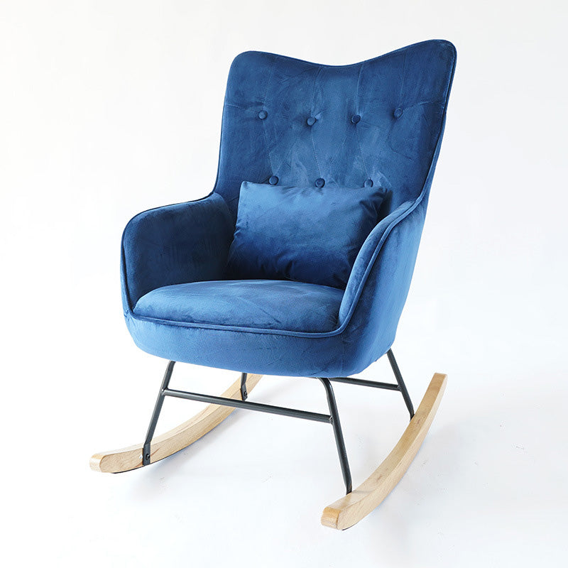 25.9"Wide Wingback Chair with Sled Base Tufted Back Arm Chair Blue Clearhalo 'Accent Chairs' 'accent_chairs' 'Chairs & Seating' 'Furniture' 'furniture_accent_chairs' 'Living Room Furniture' 5072207
