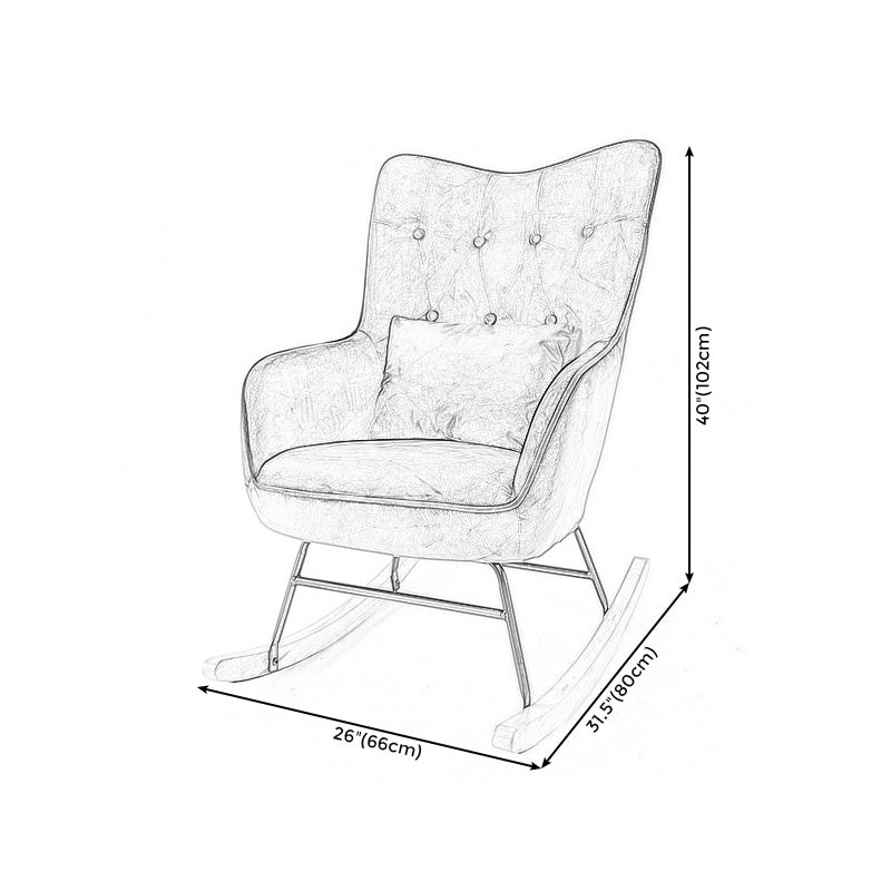 25.9"Wide Wingback Chair with Sled Base Tufted Back Arm Chair Clearhalo 'Accent Chairs' 'accent_chairs' 'Chairs & Seating' 'Furniture' 'furniture_accent_chairs' 'Living Room Furniture' 5072217