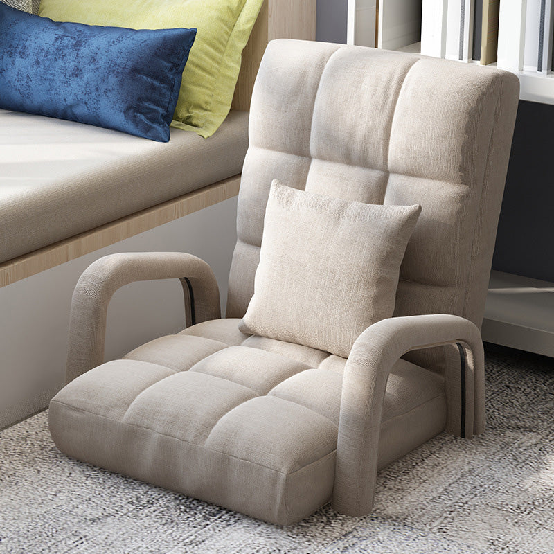 29.52"Wide Armchair Linen Accent Room Chair with Biscuit Back Khaki Clearhalo 'Accent Chairs' 'accent_chairs' 'Chairs & Seating' 'furn' 'furn_accent_chairs' 'Furniture' 'furniture_accent_chairs' 'Living Room Furniture' 5072218