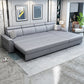 113.39" W x 64.96" D x 35.43" H Sleeper Sofa & Chaise Faux Leather Sewn Pillow Back Sofa Clearhalo 'furn' 'furn_sectionals' 'Furniture' 'furniture_sectionals' 'Living Room Furniture' 'Sectionals' 5072235
