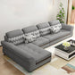 Flared Arms 4-Seater Sectional with Pillow Back Cushions for Apartment Grey Clearhalo 'furn' 'furn_sectionals' 'Furniture' 'furniture_sectionals' 'Living Room Furniture' 'Sectionals' 5072273