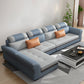 Flared Arms 4-Seater Sectional with Pillow Back Cushions for Apartment Light Blue Clearhalo 'furn' 'furn_sectionals' 'Furniture' 'furniture_sectionals' 'Living Room Furniture' 'Sectionals' 5072276