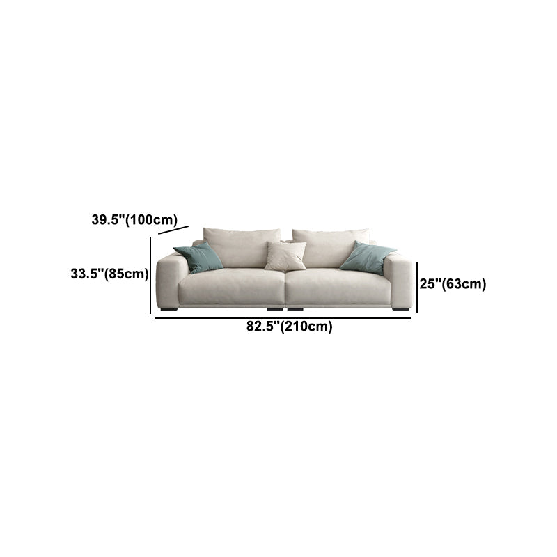 Modernism Cushions Sofa & Chaise 33.46" H Faux Leather Loose Back Sofa in White Clearhalo 'furn' 'furn_sectionals' 'Furniture' 'furniture_sectionals' 'Living Room Furniture' 'Sectionals' 5072296