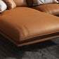 Orange Sponge Padded Leather Sofa with Pillow Back and Flared Armrest Sectional Clearhalo 'furn' 'furn_sectionals' 'Furniture' 'furniture_sectionals' 'Living Room Furniture' 'Sectionals' 5072306