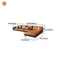 Orange Sponge Padded Leather Sofa with Pillow Back and Flared Armrest Sectional Clearhalo 'furn' 'furn_sectionals' 'Furniture' 'furniture_sectionals' 'Living Room Furniture' 'Sectionals' 5072321