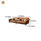 Orange Sponge Padded Leather Sofa with Pillow Back and Flared Armrest Sectional Clearhalo 'furn' 'furn_sectionals' 'Furniture' 'furniture_sectionals' 'Living Room Furniture' 'Sectionals' 5072324