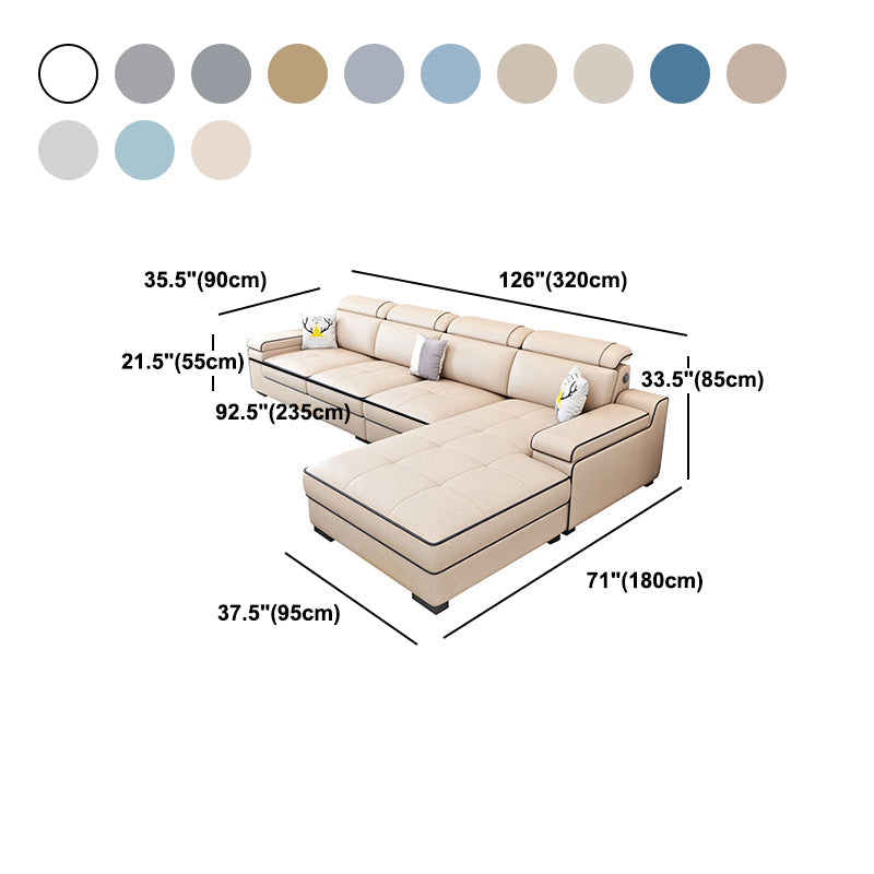 Scandinavian Pillow Top Arm Sectional with Storage for Living Room Clearhalo 'furn' 'furn_sectionals' 'Furniture' 'furniture_sectionals' 'Living Room Furniture' 'Sectionals' 5072422