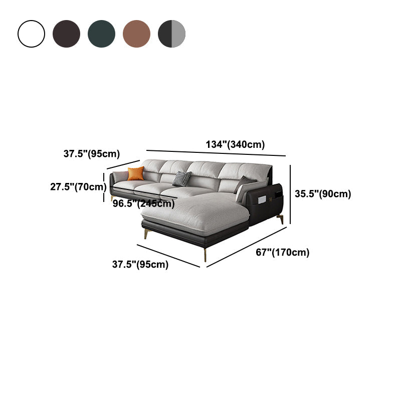 Scandinavian Pillow Top Arm Sectional with Storage for Four People Clearhalo 'furn' 'furn_sectionals' 'Furniture' 'furniture_sectionals' 'Living Room Furniture' 'Sectionals' 5072441