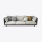 3 Seater 33.4"H Faux Leather Square Arm Sofa for Living Room Gray-White Clearhalo 'furn' 'furn_sofas' 'Furniture' 'furniture_sofas' 'Living Room Furniture' 'Sofa' 'sofas' 5072449