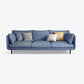 3 Seater 33.4"H Faux Leather Square Arm Sofa for Living Room Blue Clearhalo 'furn' 'furn_sofas' 'Furniture' 'furniture_sofas' 'Living Room Furniture' 'Sofa' 'sofas' 5072458