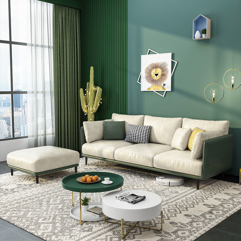 3 Seater 33.4"H Faux Leather Square Arm Sofa for Living Room Clearhalo 'furn' 'furn_sofas' 'Furniture' 'furniture_sofas' 'Living Room Furniture' 'Sofa' 'sofas' 5072460