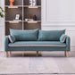 Contemporary Square Arm Sofa Standard Sofa with Pillows for Living Room, Apartment Turquoise Clearhalo 'Furniture' 'furniture_sofas' 'Living Room Furniture' 'Sofa' 'sofas' 5072466