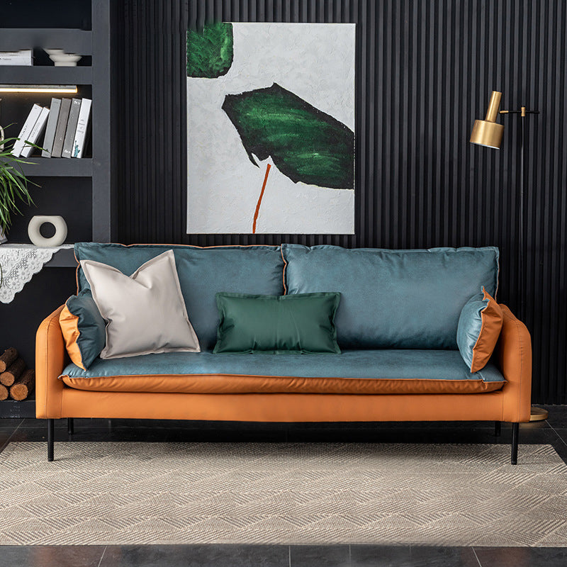 Contemporary Square Arm Sofa Standard Sofa with Pillows for Living Room, Apartment Clearhalo 'Furniture' 'furniture_sofas' 'Living Room Furniture' 'Sofa' 'sofas' 5072474