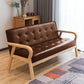 29.5"H Faux Leather Tuxedo Solid Color Square Arm Sofa for Living Room Brown Wood Clearhalo 'furn' 'furn_sofas' 'Furniture' 'furniture_sofas' 'Living Room Furniture' 'Sofa' 'sofas' 5072494