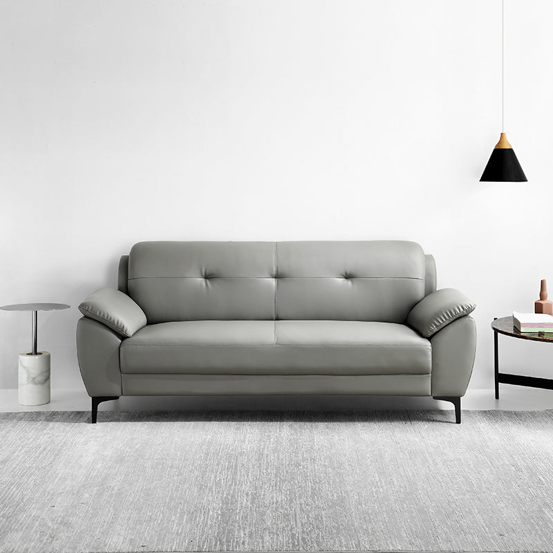 Glam Gray Tufted Split-Back Stationary Stain Resistant Standard Sofa Clearhalo 'furn' 'furn_sofas' 'Furniture' 'furniture_sofas' 'Living Room Furniture' 'Sofa' 'sofas' 5072512